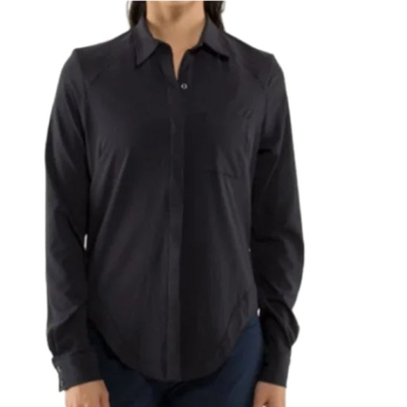 lululemon athletica Black Button Down Shirt - Picture 1 of 12